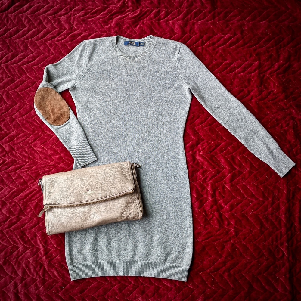 Polo Ralph Lauren Elbow-Patch Wool Sweater Dress